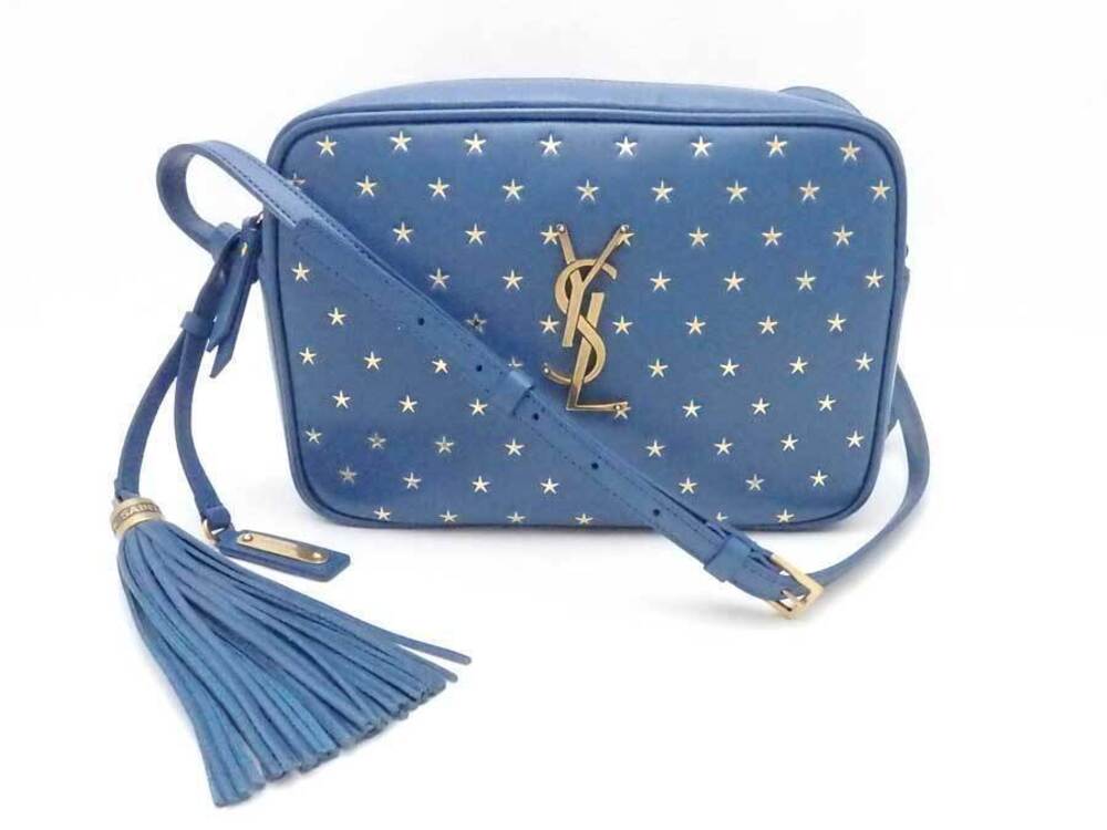 Saint Laurent Crossbody Bag Lou Leather Dark Blue Gold